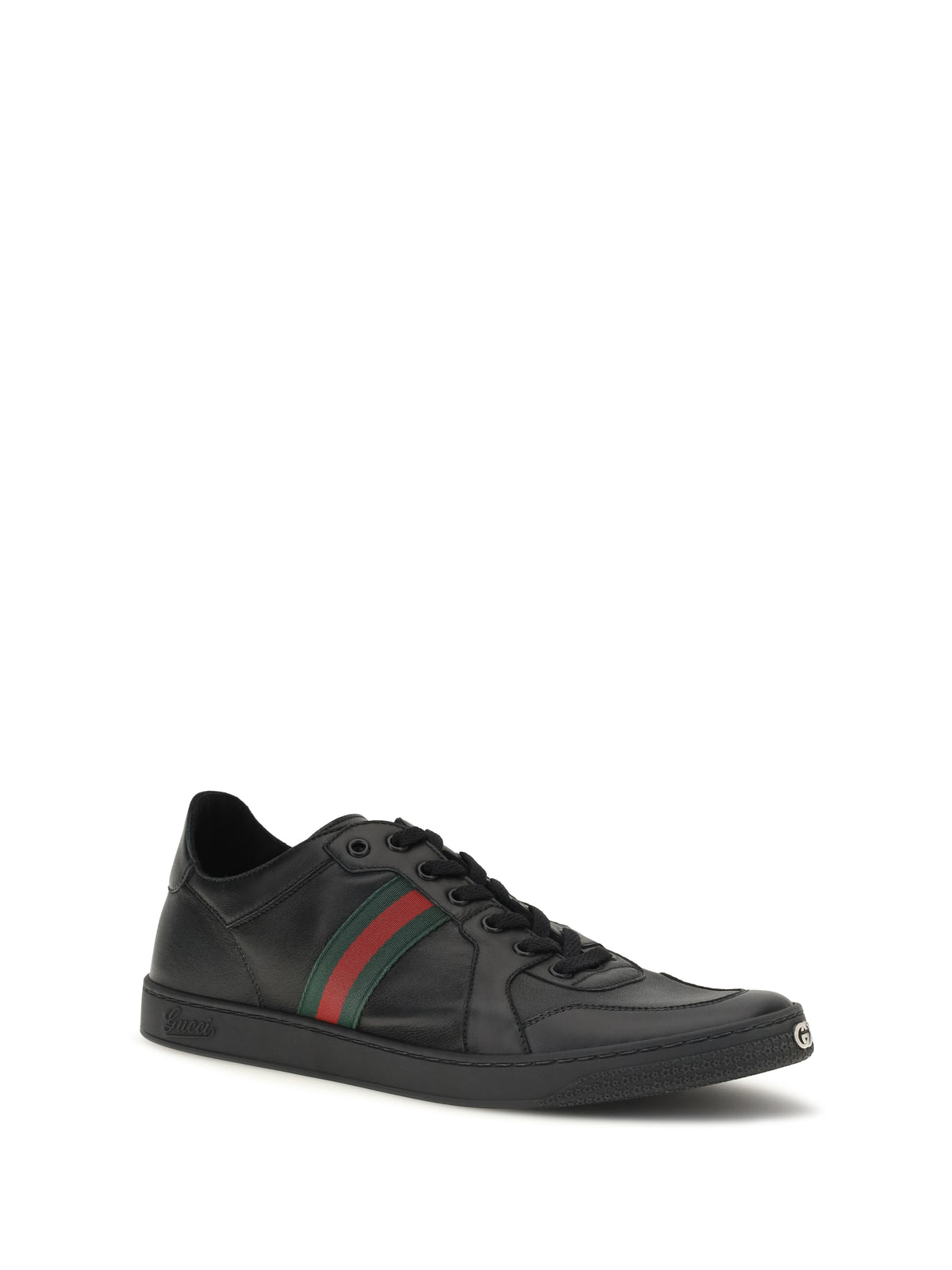 Gucci Stretch Coda leather Sneakers - Black/Black/Vrv
