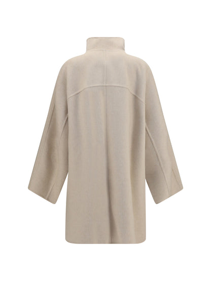 AlaïA Asymmetric double face cashmere Coat - Beige