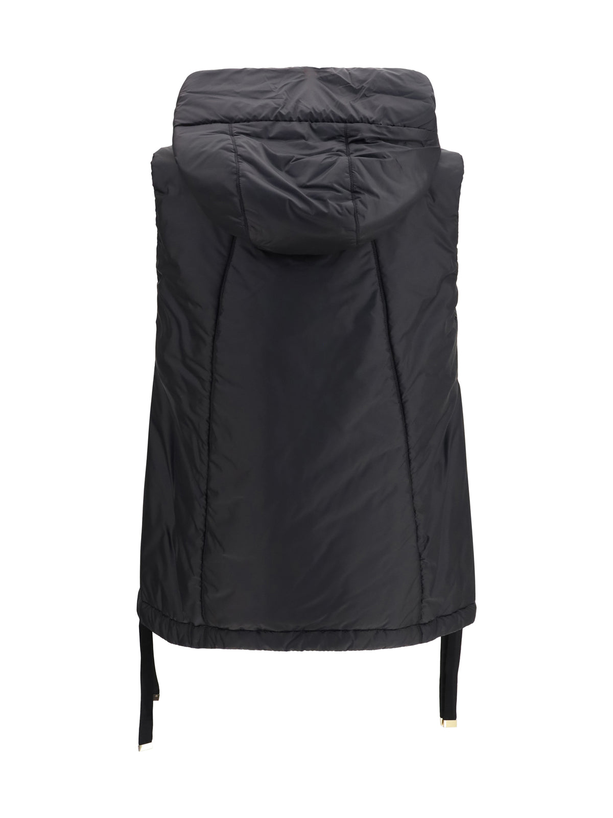 Max Mara The Cube Hooded padded Vest in water repellent canvas - Black