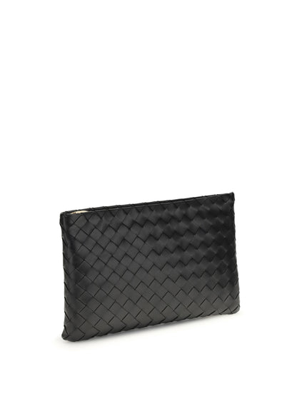 Bottega Veneta Medium leather Pouch - Black-Gold