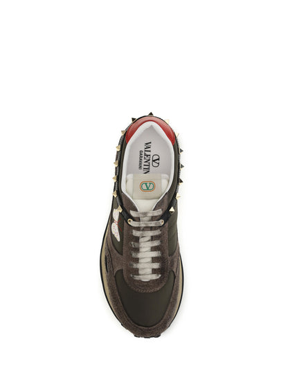Valentino Garavani Stud Up Low-Top Sneakers - Mud Beige/D.Olive/Bi-C.Re/C.Red/Ne/Pumpk