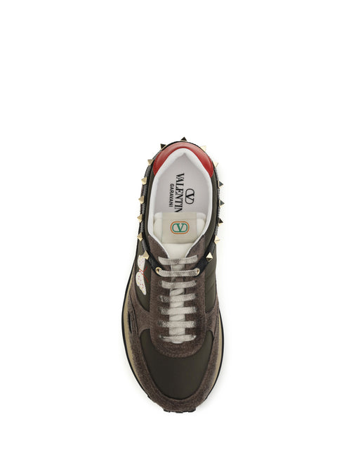 Valentino Garavani Stud Up Low-Top Sneakers - Mud Beige/D.Olive/Bi-C.Re/C.Red/Ne/Pumpk