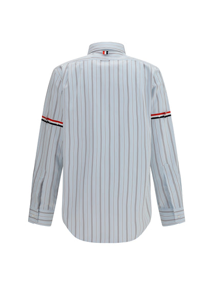 Thom Browne Fine-striped grosgrain poplin Shirt - Med Grey