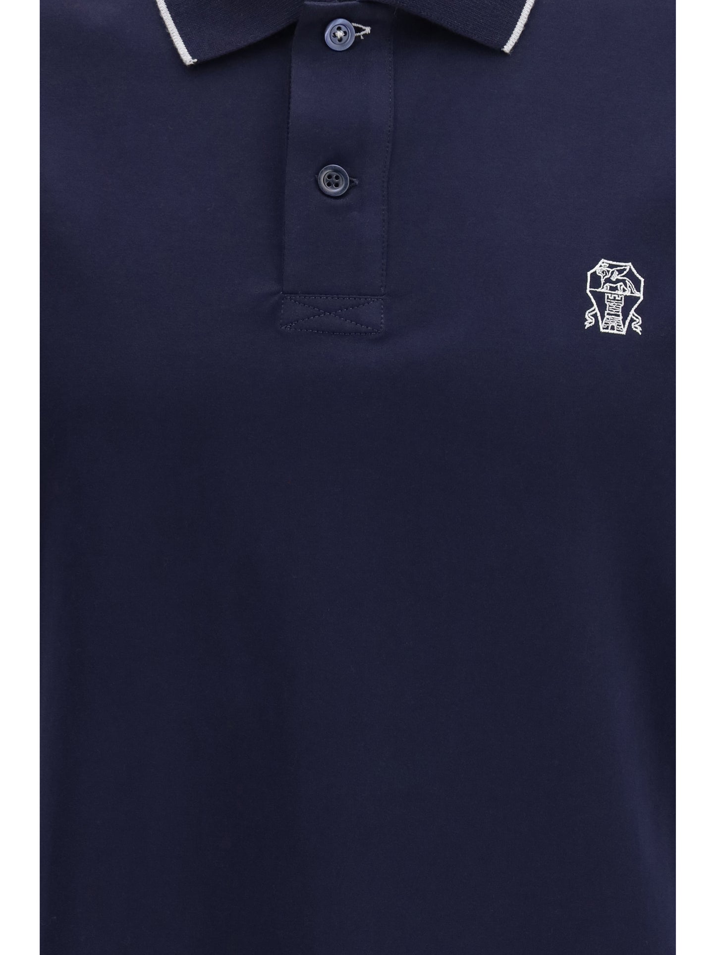 BRUNELLO CUCINELLI Polo in cotton jersey with short sleeves