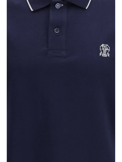 BRUNELLO CUCINELLI Polo in cotton jersey with short sleeves