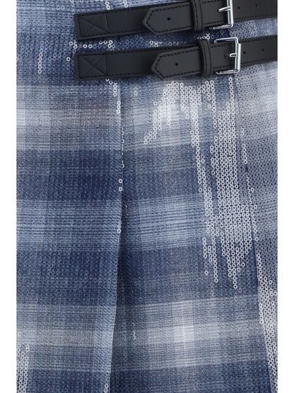 Pinko Gongora sequin mini Skirt - Mult.Blu/Light Blue