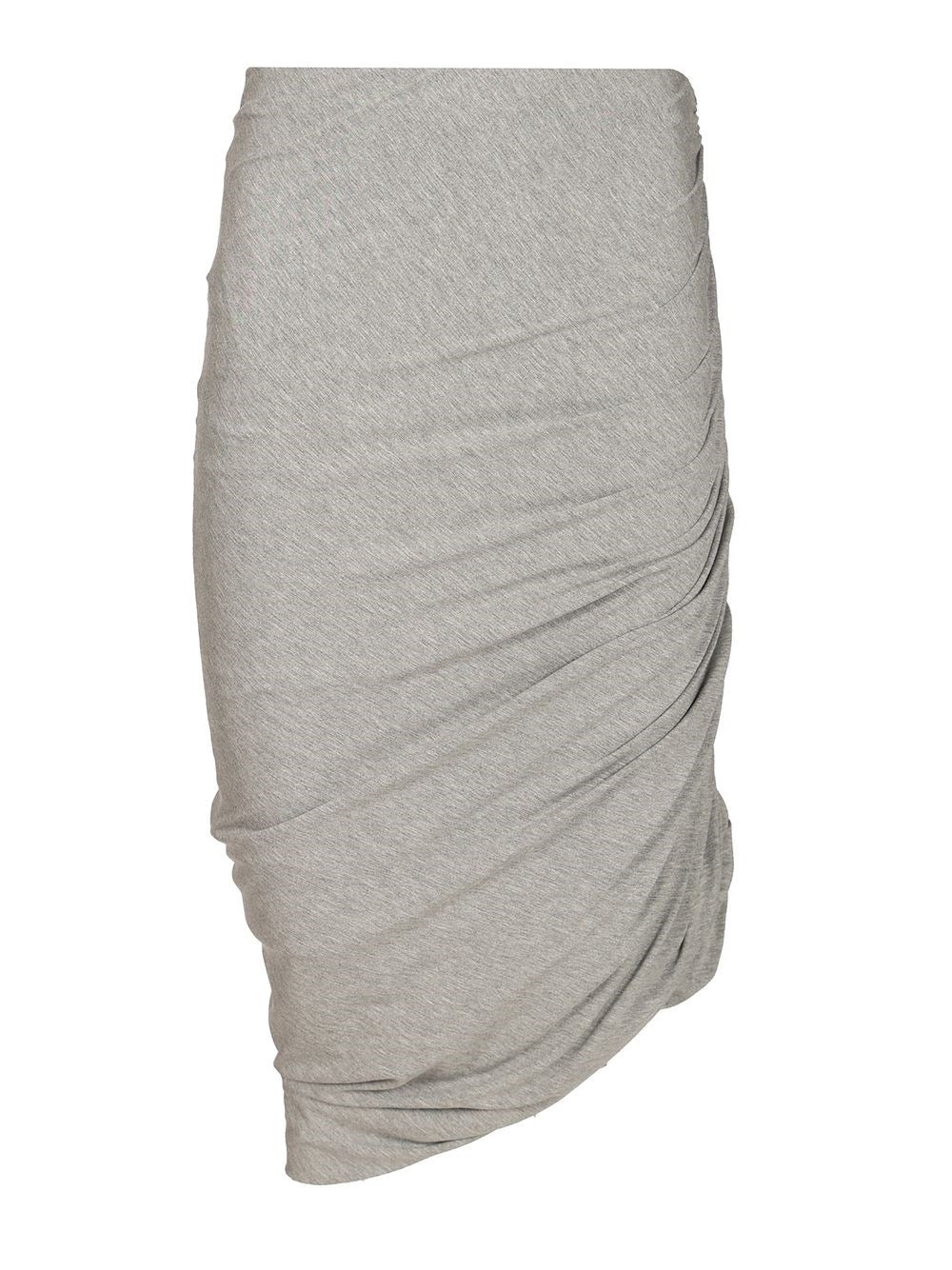 The Attico Gathered Midi Skirt - Grey