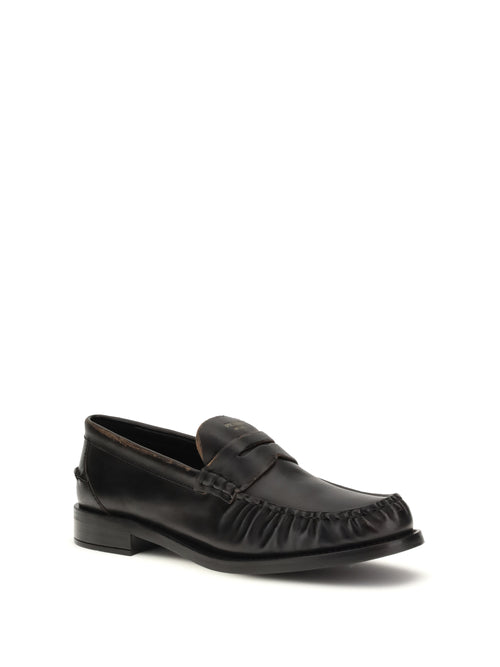 Prada Leather Loafers - Nero+Cuoio