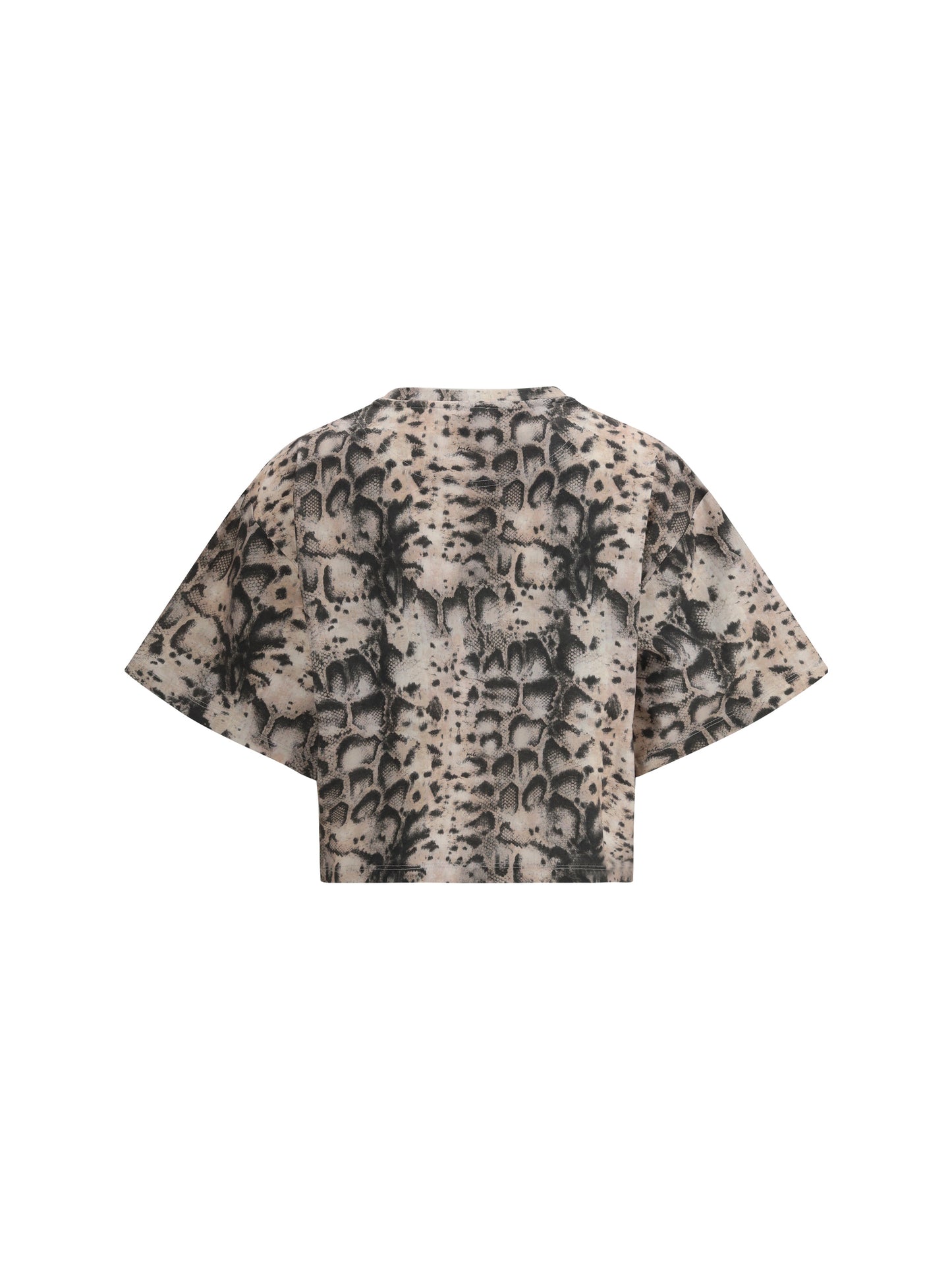 PINKO Terni Crop Snake Print T-Shirt with embellishments
