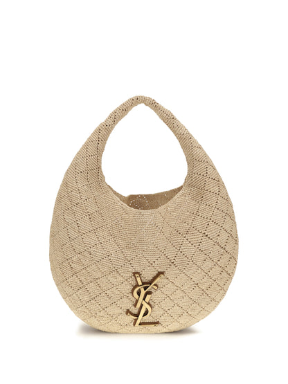 Saint Laurent Icare Hobo Bag in raffia - Pale Brown/Brick