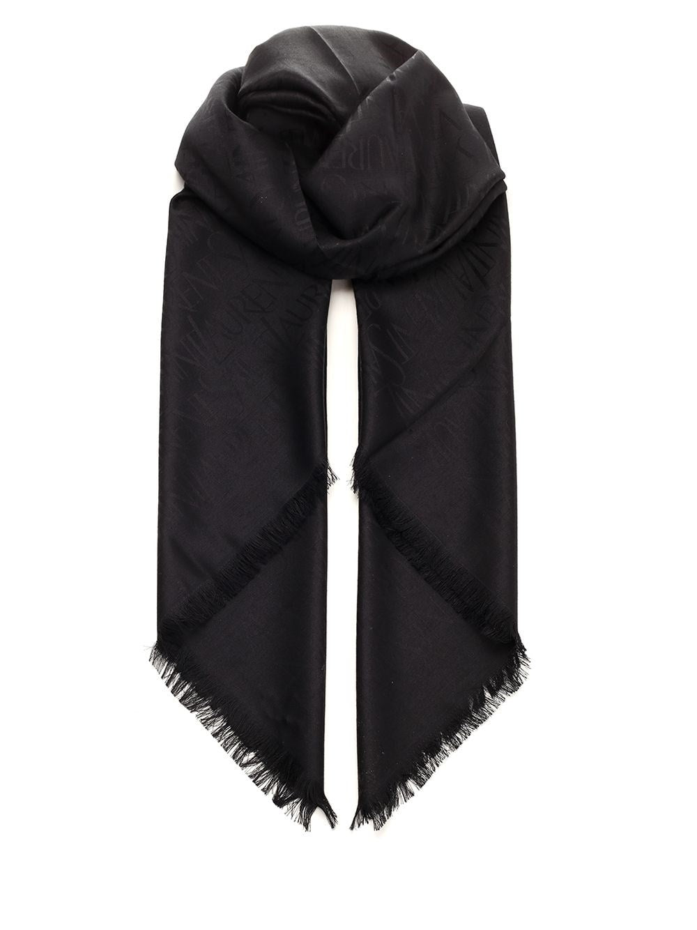 Saint Laurent Monogram Jacquard Scarf - Black