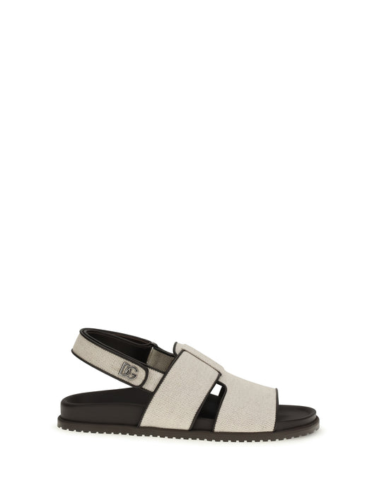 DOLCE & GABBANA Fabric and leather Sandals