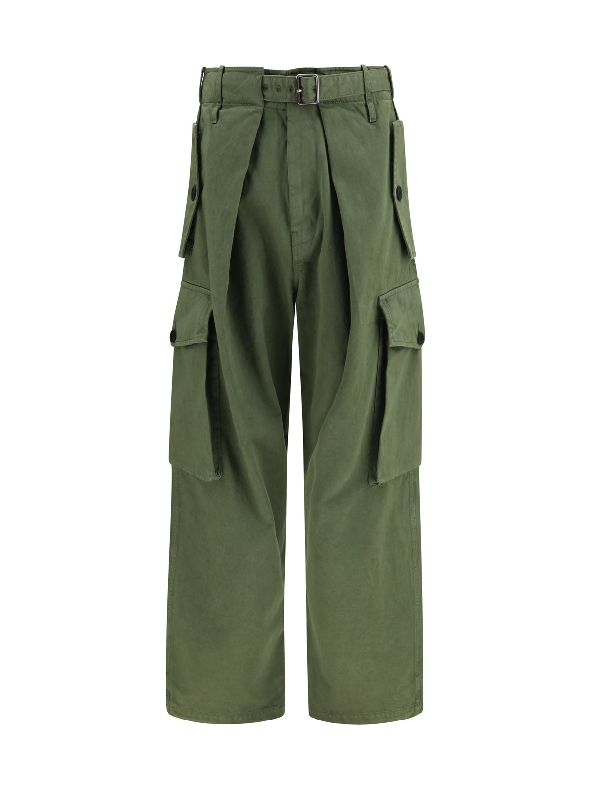 Loewe Cotton Cargo Pants - Khaki Green