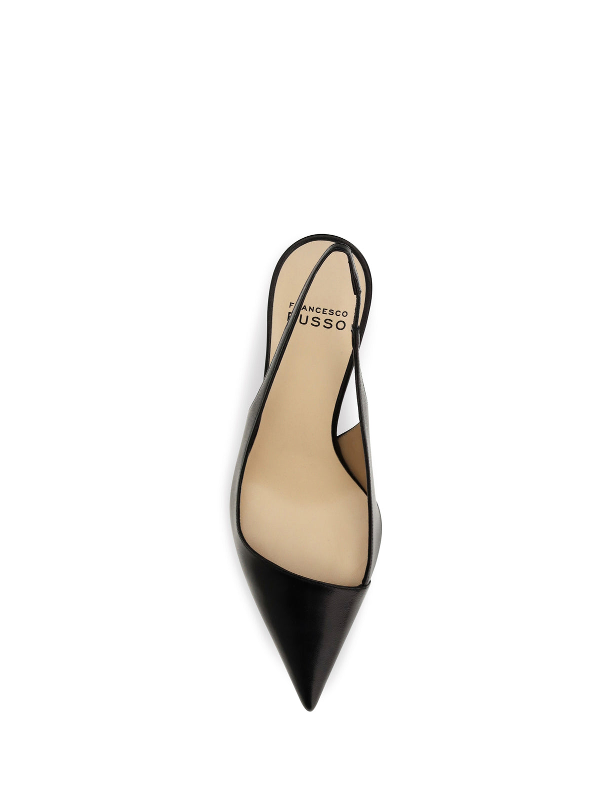 Francesco Russo Asymmetric Slingback Pumps - Black