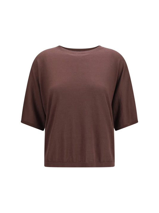BRUNELLO CUCINELLI Short-sleeve cashmere and silk Sweater