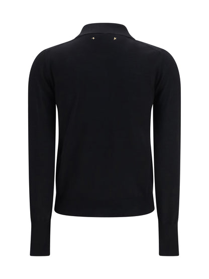Golden Goose Long sleeve merino wool Polo - Black