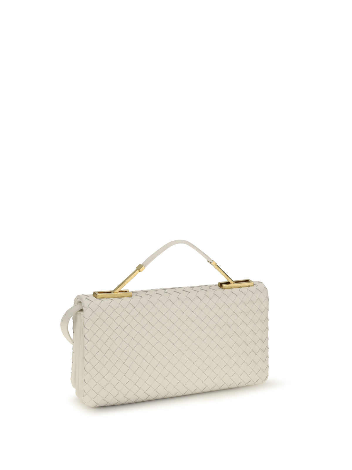 Bottega Veneta The 70 Intrecciato nappa Handbag - Alabaster-Brass V