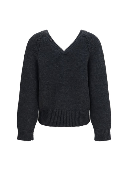 Our Legacy Country Henley merino Cardigan - Charcoal Dry