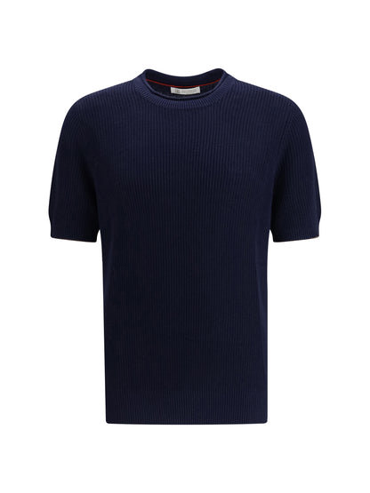 BRUNELLO CUCINELLI Cotton and linen knit T-Shirt