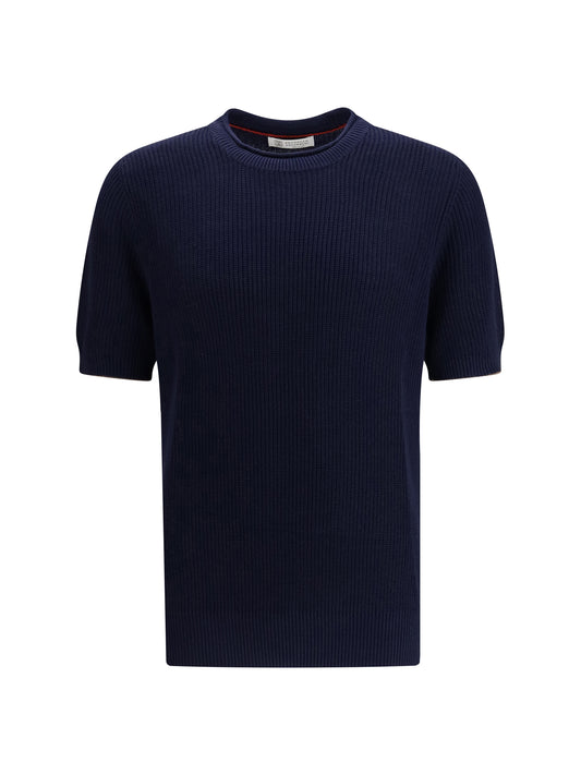 BRUNELLO CUCINELLI Cotton and linen knit T-Shirt