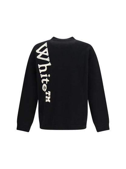 Off-White Vertical Bookish logo knit Crewneck - Black