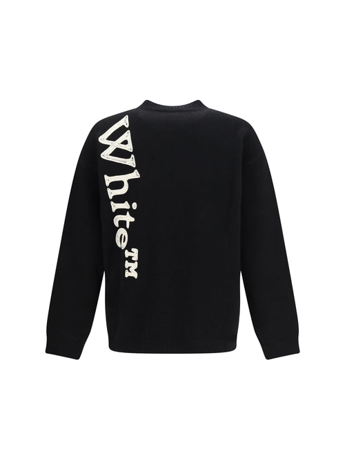 Off-White Vertical Bookish logo knit Crewneck - Black