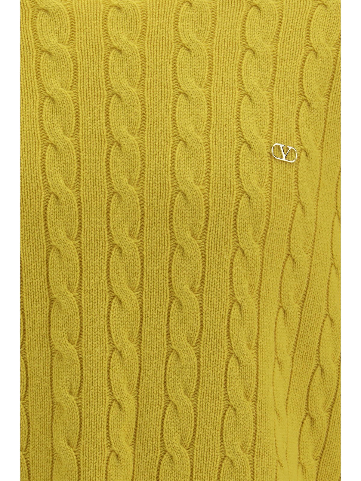 Valentino VLogo cable-knit cashmere Sweater - Yellow