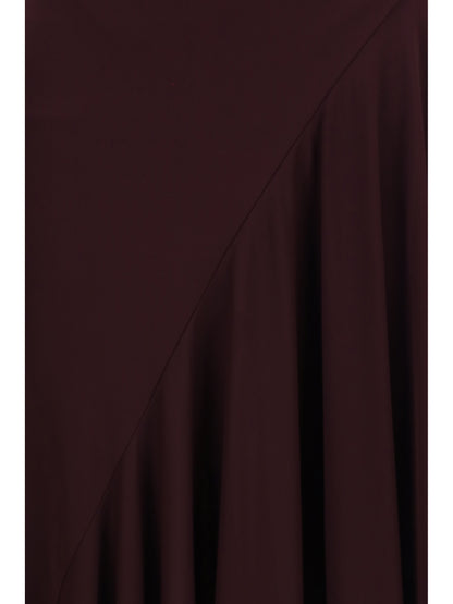 AlaïA Asymmetric fluid jersey Dress - Burgundy