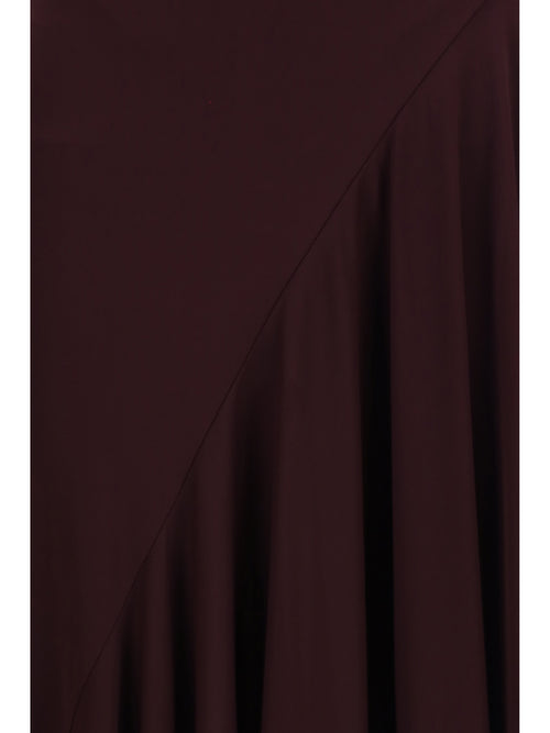 AlaïA Asymmetric fluid jersey Dress - Burgundy