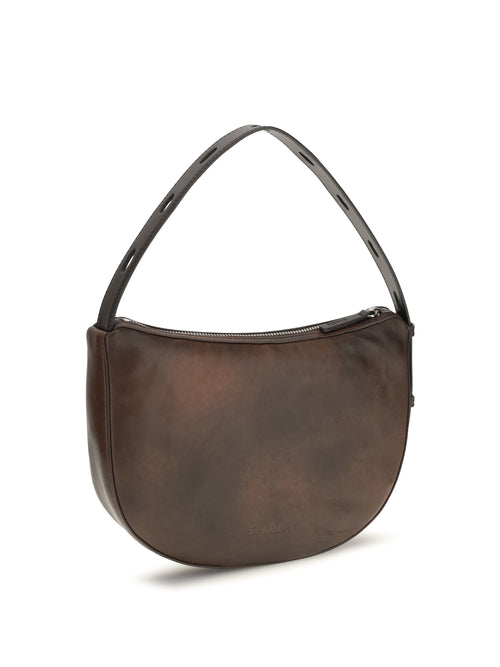 Staud Levi Shoulder Bag - Espresso Distressed