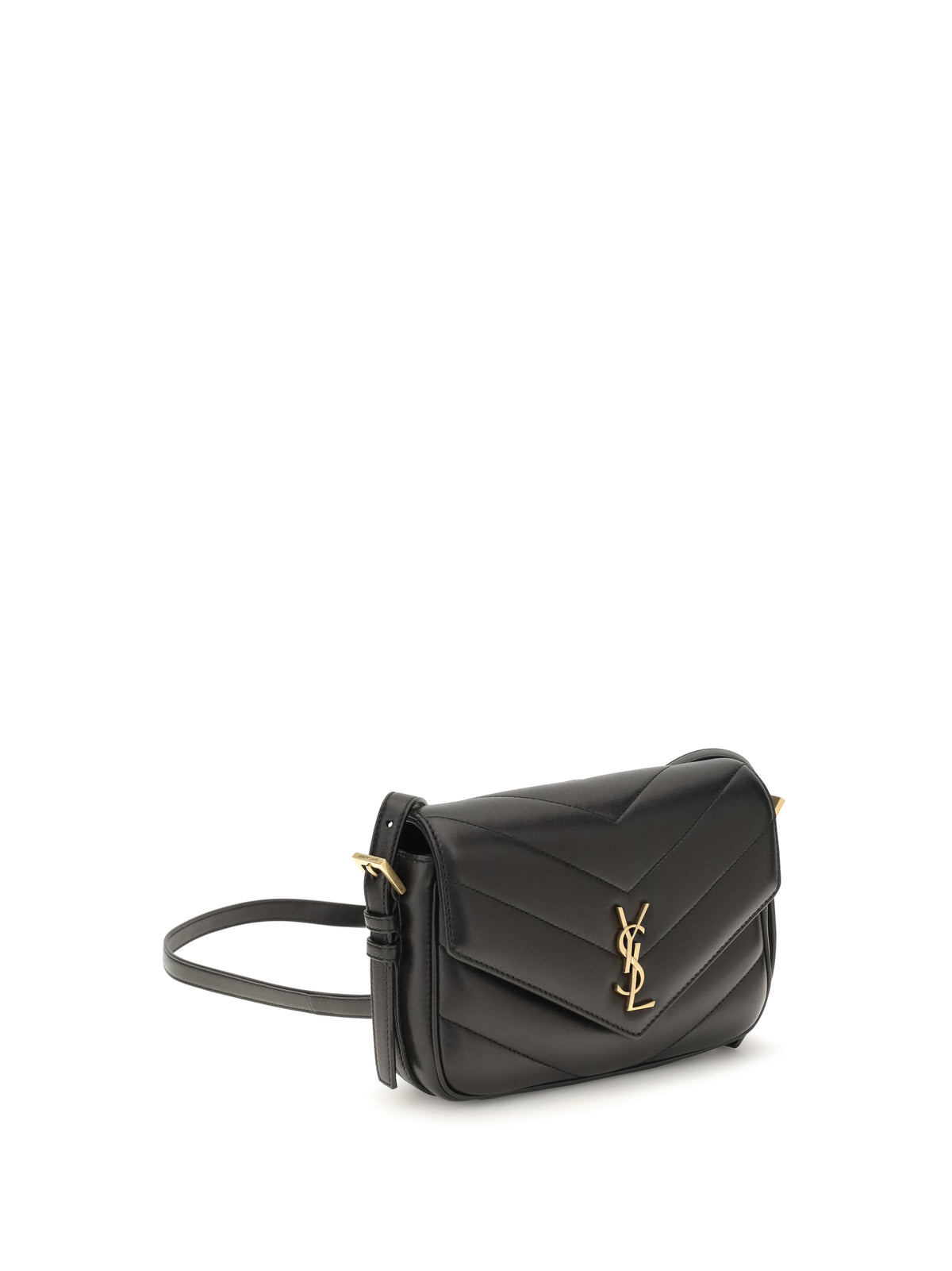 Saint Laurent Loulou Cassandre Toy lambskin Shoulder Bag - Black