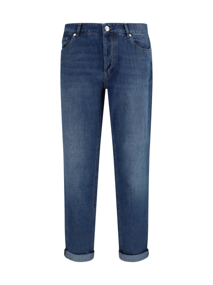 BRUNELLO CUCINELLI Jeans in cotton with distressed effect
