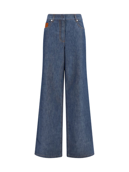 FENDI Wide-leg chambray Jeans