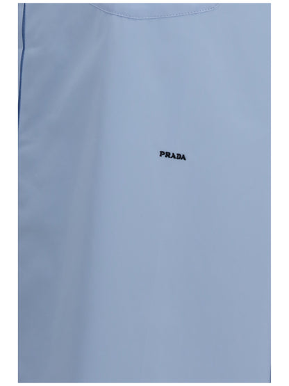 Prada Oversized Shirt with pocket and embroidered logo - Astro