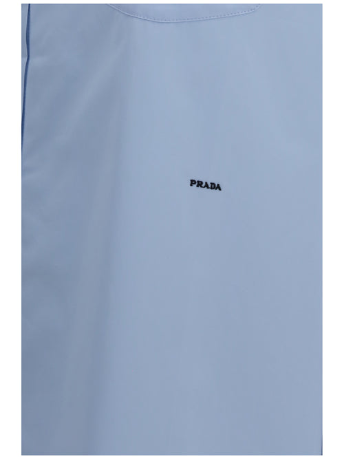 Prada Oversized Shirt with pocket and embroidered logo - Astro