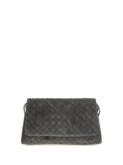 Bottega Veneta Giorno Shoulder Bag - Obsidian Grey-Silver