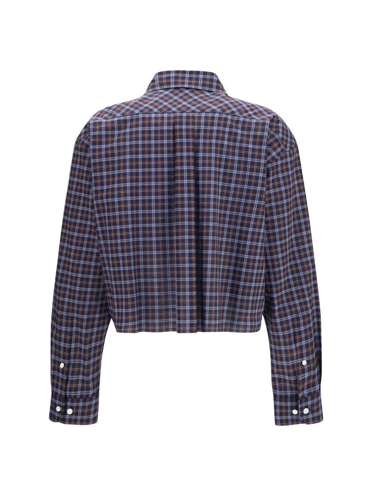Miu Miu Checked embroidered Shirt - Blu+Cacao