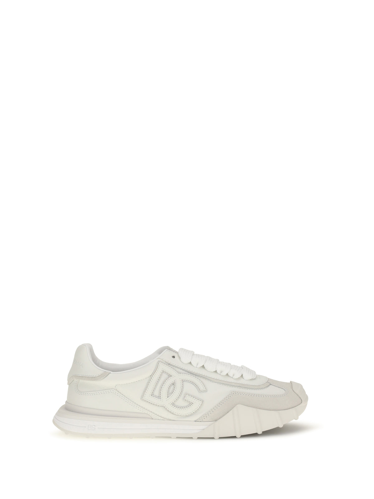 Dolce & Gabbana Athletic fabric and leather Sneakers - White/Ice