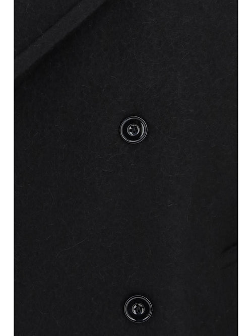 Lemaire Short double-breasted wool and alpaca Coat - Black