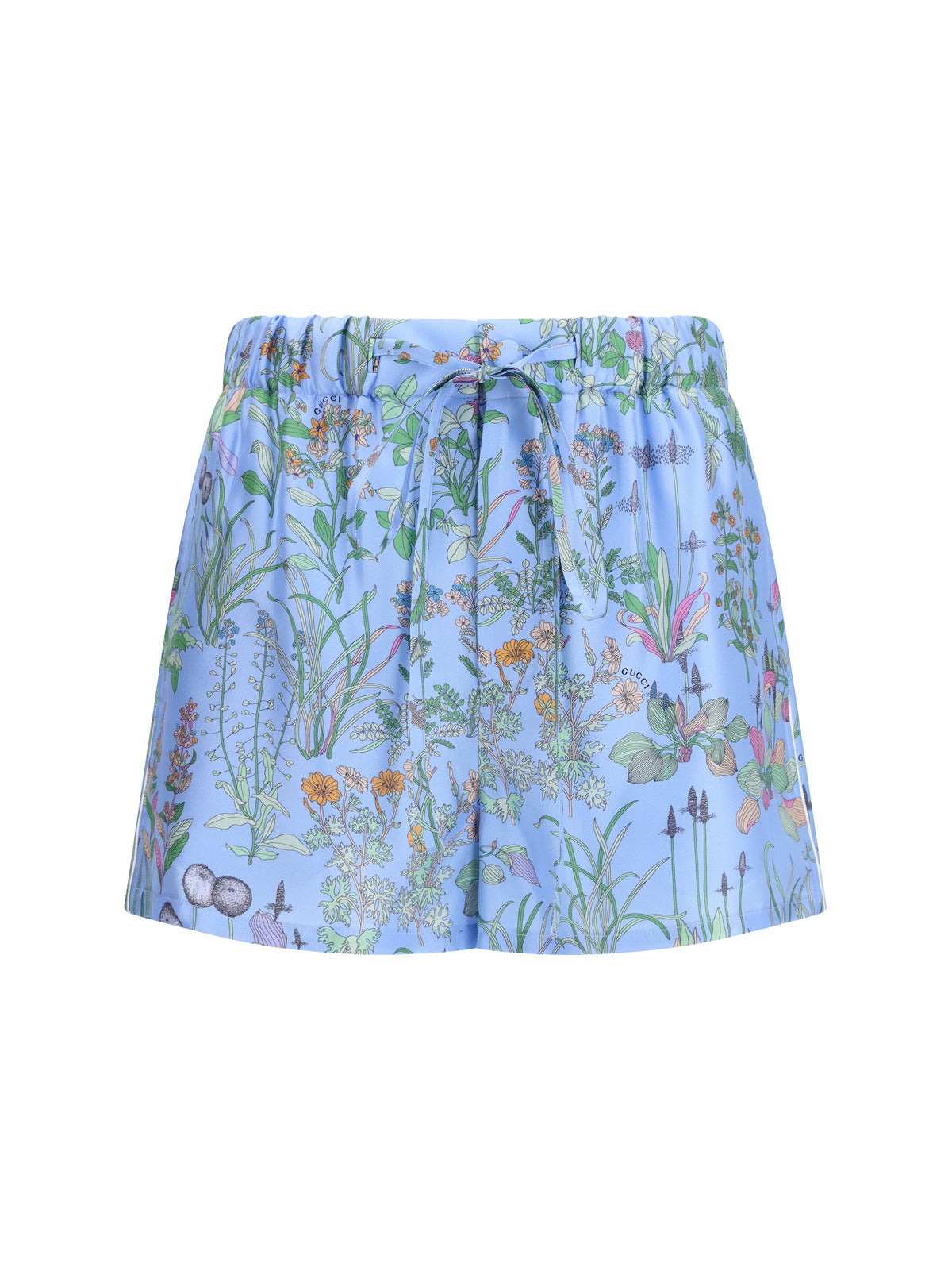 Gucci Printed silk twill Shorts - Azure/Ivory/Mc