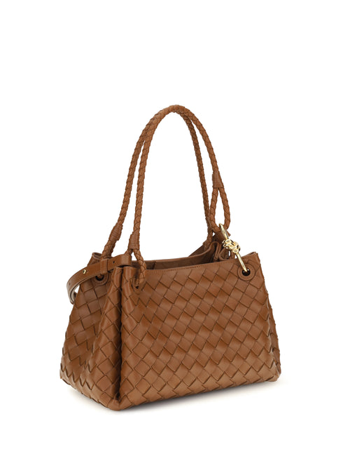 Bottega Veneta Intrecciato Shoulder Bag - Tannin-Muse Brass