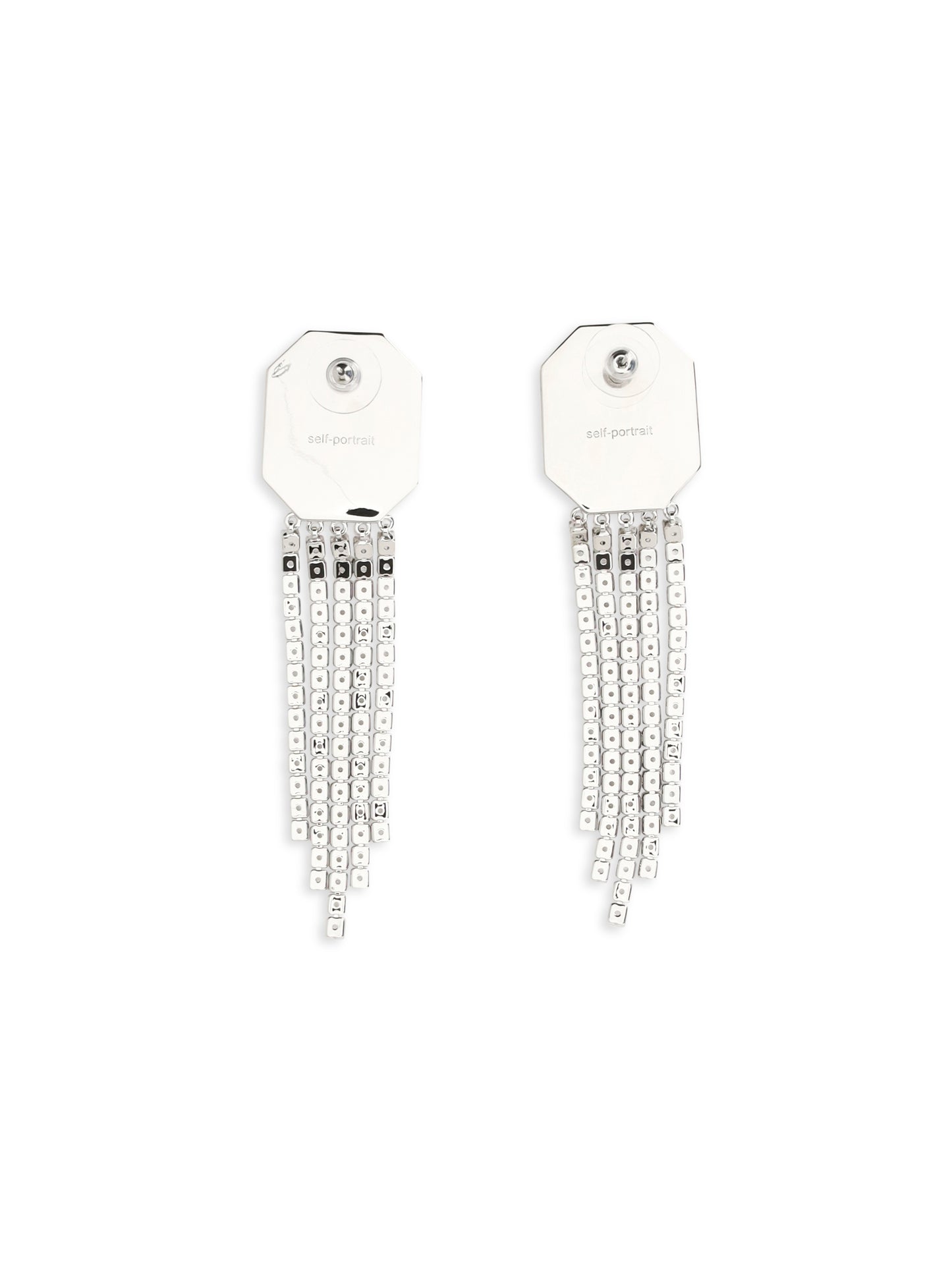 SELF-PORTRAIT Silver crystal drop Earrings