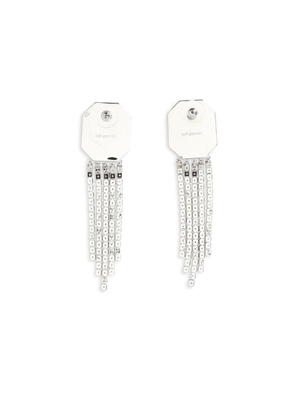 SELF-PORTRAIT Silver crystal drop Earrings