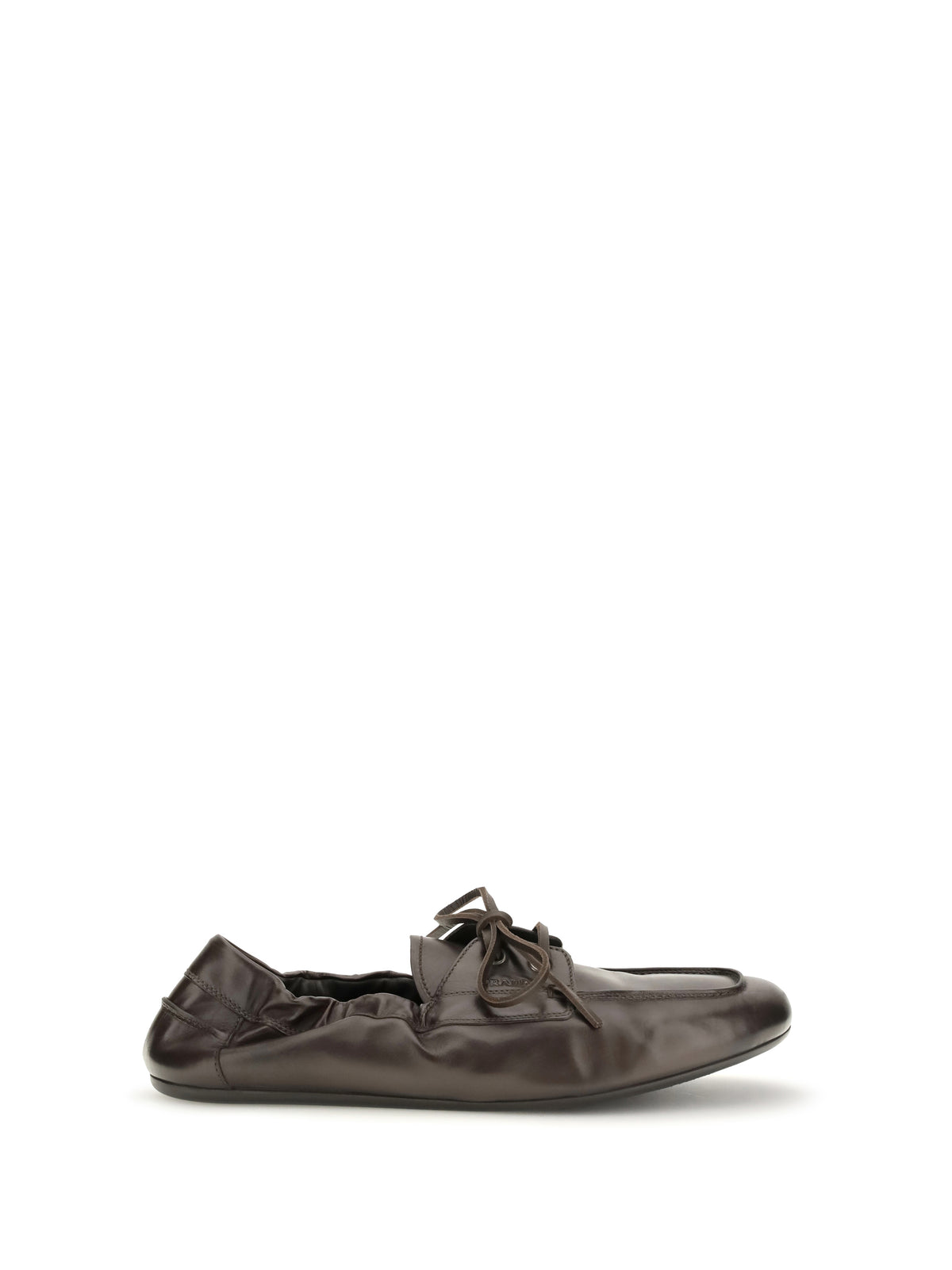 Prada Aged leather lace-up Sneakers - Moro