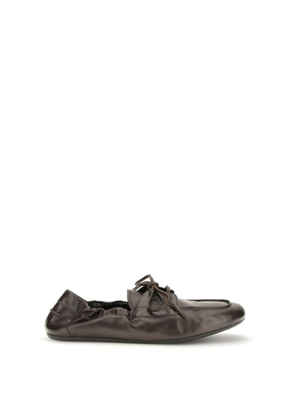 Prada Aged leather lace-up Sneakers - Moro