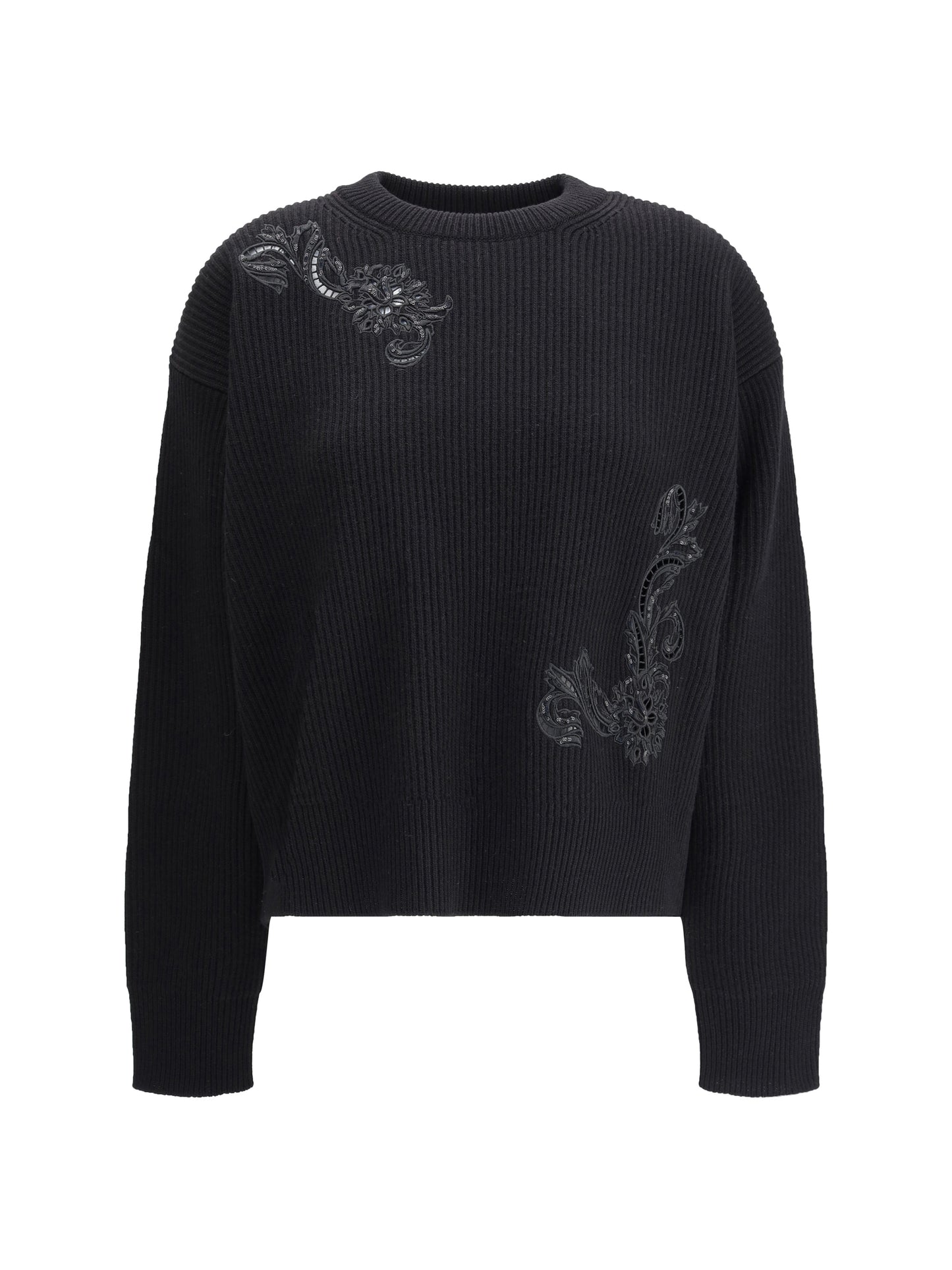 VERSACE Barocco Leaf Embroidered Sweater