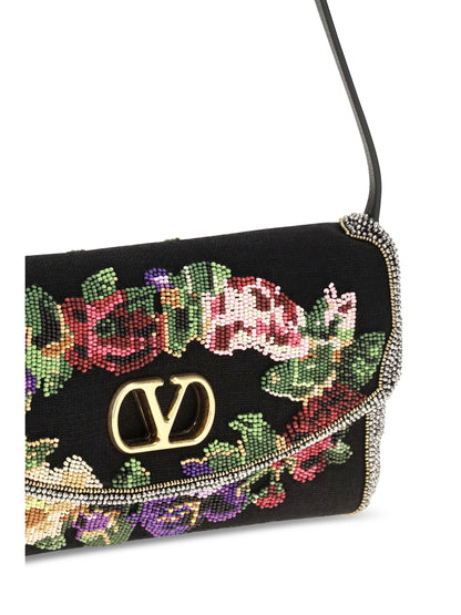 Valentino Garavani Small Devain embroidered Shoulder Bag - Multicolor/Black