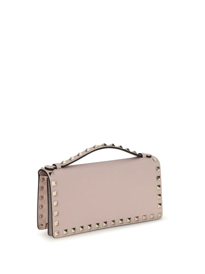Valentino Garavani Rockstud chain Wallet - Rose Quartz