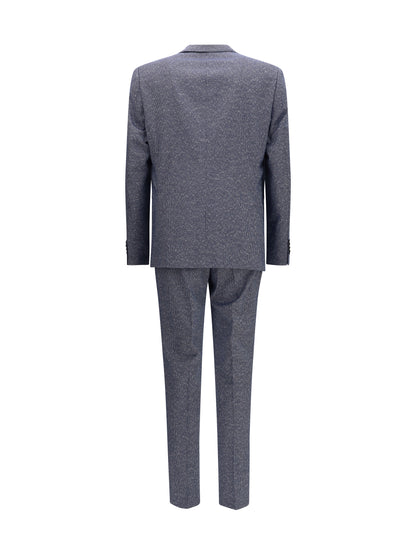 Hugo Boss Black Striped viscose and cotton blend Suit - Dark Blue