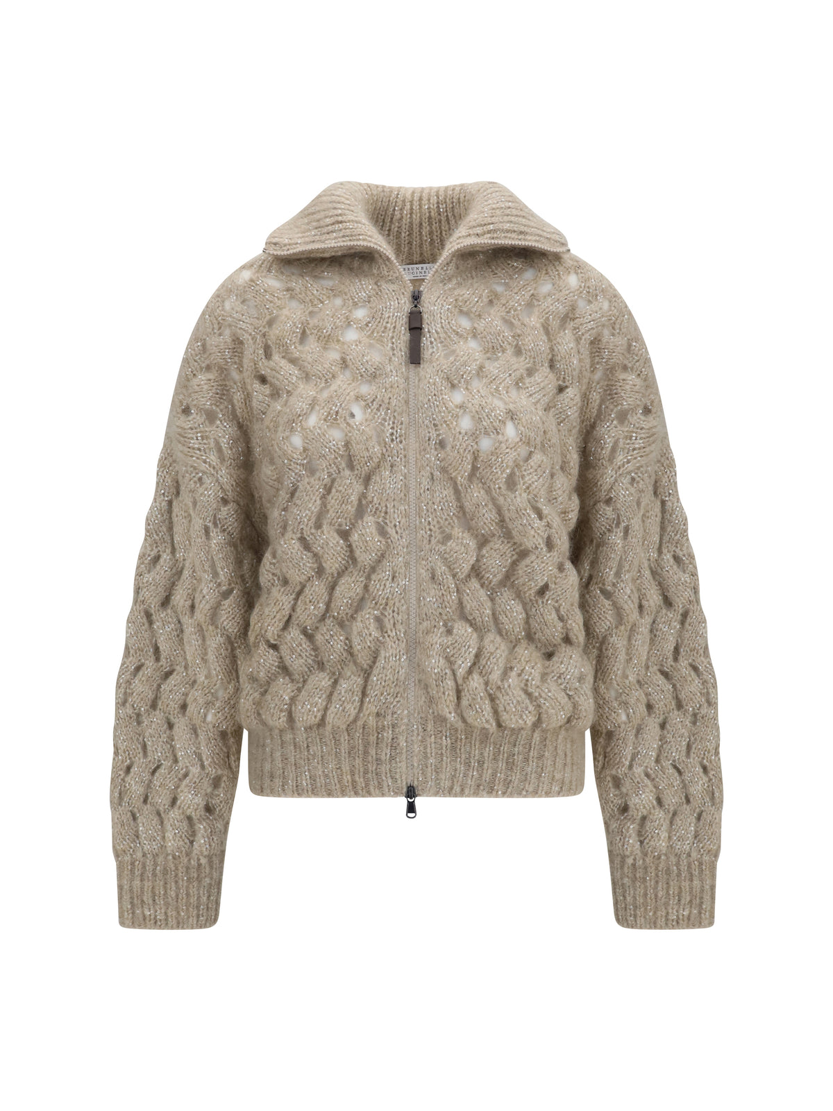 Brunello Cucinelli Mohair and wool blend Cardigan - Beige+Stracciatella